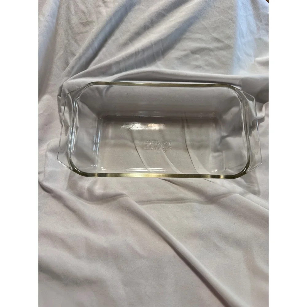 PYREX 213 Clear Glass Loaf Pan 1.5 Qt Rectangular Baking Vintage Corning USA